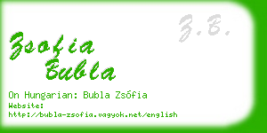 zsofia bubla business card